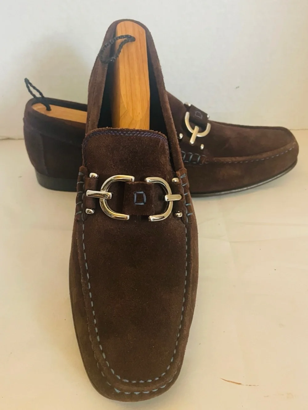 Donald J. Pliner Men's Dark Brown Suede Bit Loafers Size 10M - Picture 10 of 13